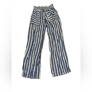 SO | Blue and White Striped Wide Leg Pants